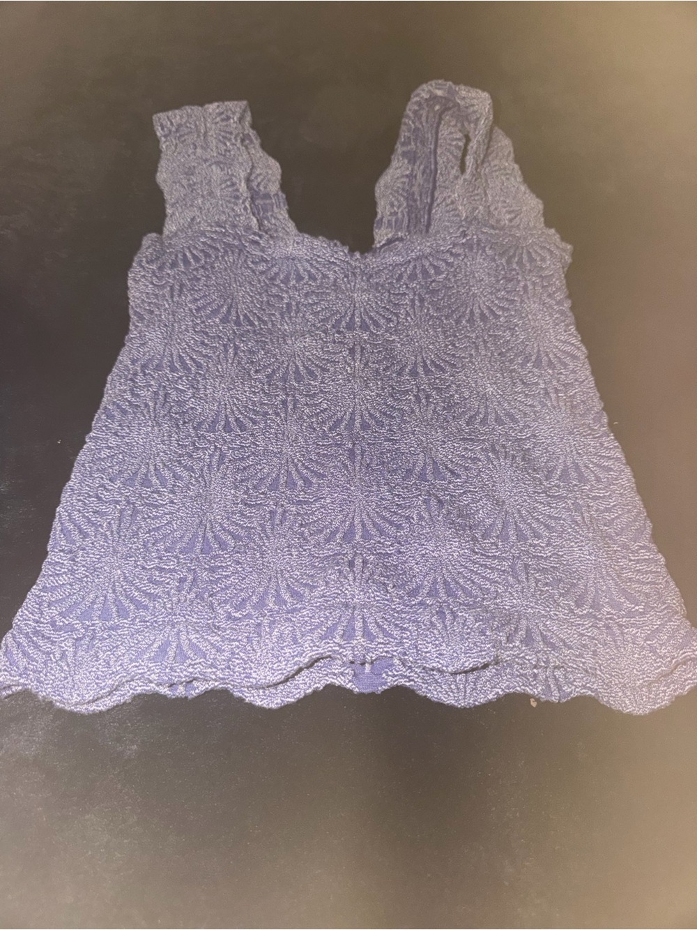 Lace-Textured Sleeveless Crochet Tank Top - Lavender